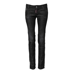 Dsquared² Black Cotton Low Waist Skinny Denim Women's Jeans
